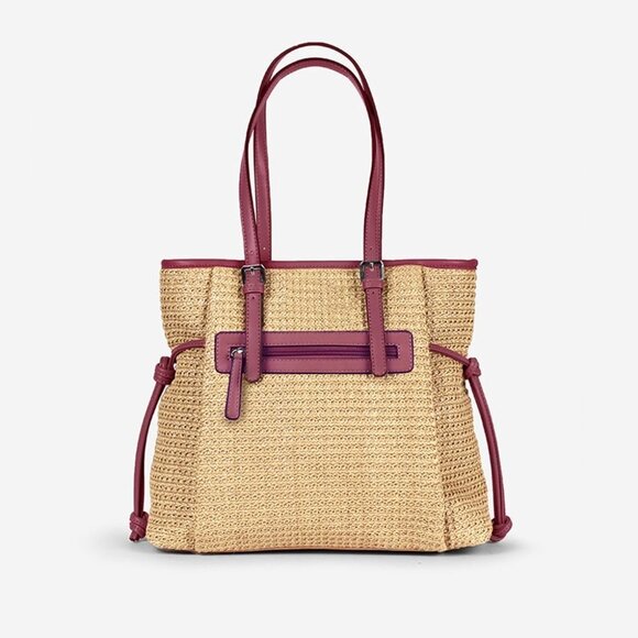 Soft Straw Shoulder bag tote handbag Vegan 🆕 - Picture 2 of 4
